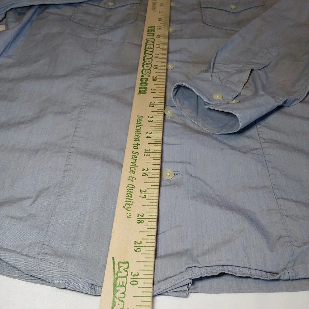 Banana Republic Dress Shirt Mens 16-16.5 LG Blue Long Sleeve Tailored‎ Slim Fit